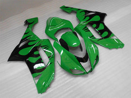 Flamme verte et noire - Kit de carénage NINJA ZX-6R 07-08