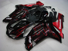 Flamme noire et rouge - Kit de carénage NINJA ZX-6R 07-08