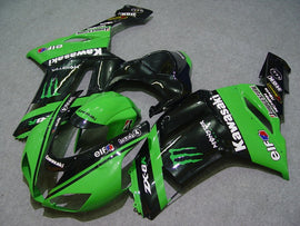 Kit de carénage Monster noir et vert - NINJA ZX-6R 07-08