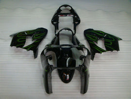 Kit de carénage noir à flamme verte - NINJA ZX-9R 00-01