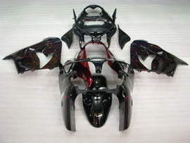 Kit de carénage noir à flamme rouge - NINJA ZX-9R 00-01