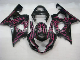 Black and Pink Flame - GSX-R600 04-05 Fairing Kit