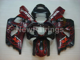 Black and Red Flame - GSX-R600 04-05 Fairing Kit
