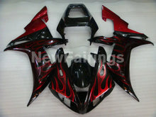 Charger l&#39;image dans la galerie, Black and Red Flame - YZF-R1 02-03 Fairing Kit - Vehicles &amp;