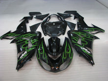 Charger l'image dans le visualiseur de la galerie, Black and Green Flame - NINJA ZX-10R 06-07 Fairing Kit