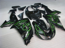 Charger l'image dans le visualiseur de la galerie, Black and Green Flame - NINJA ZX-10R 06-07 Fairing Kit