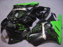 Charger l&#39;image dans la galerie, Black and Green Flame - NINJA ZX-12R 02-04 Fairing Kit