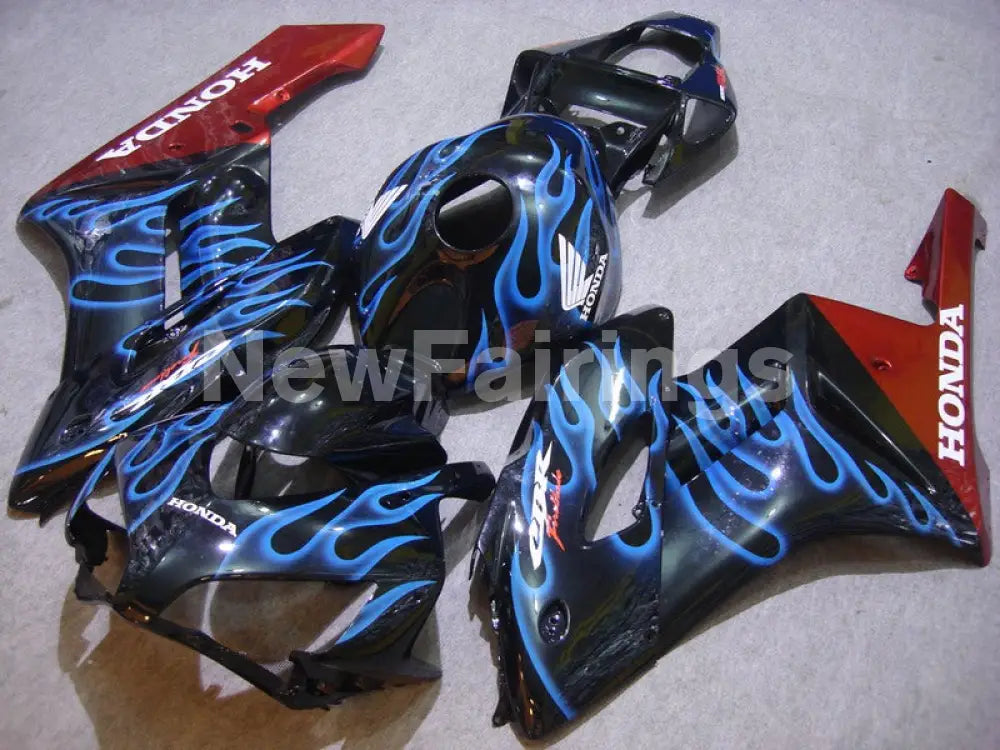 Black Red and Blue Flame - CBR1000RR 04-05 Fairing Kit