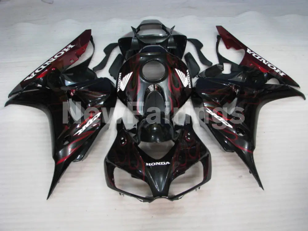 Black and Red Flame - CBR1000RR 06-07 Fairing Kit