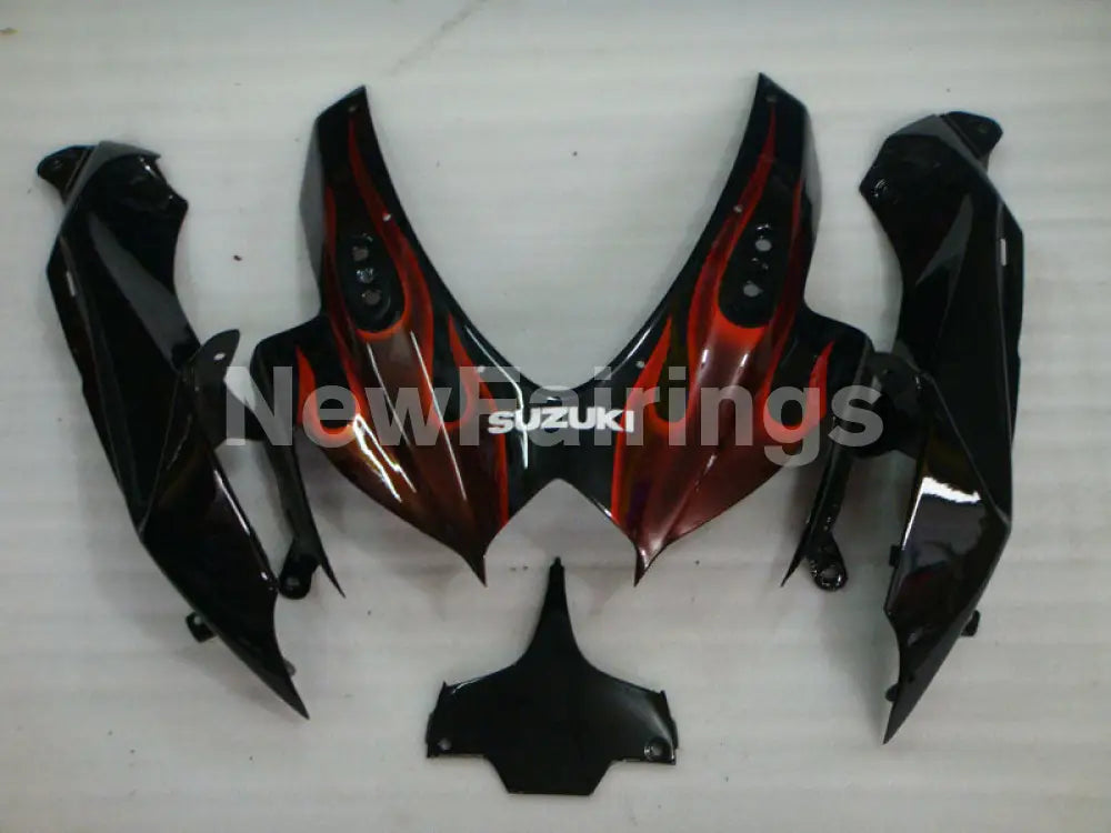 Black and Red Flame - GSX-R750 08-10 Fairing Kit