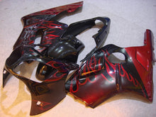 Charger l&#39;image dans la galerie, Black and Red Flame - NINJA ZX-12R 00-01 Fairing Kit