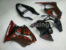 Charger l&#39;image dans la galerie, Black Red Flame NINJA ZX 6R 00 02 Fairing Kit Vehicles &amp;