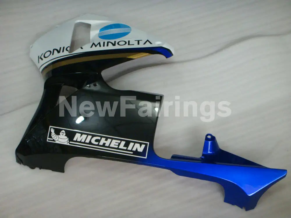 Black and White Blue Konica Minolta - CBR600RR 05-06 Fairing Kit