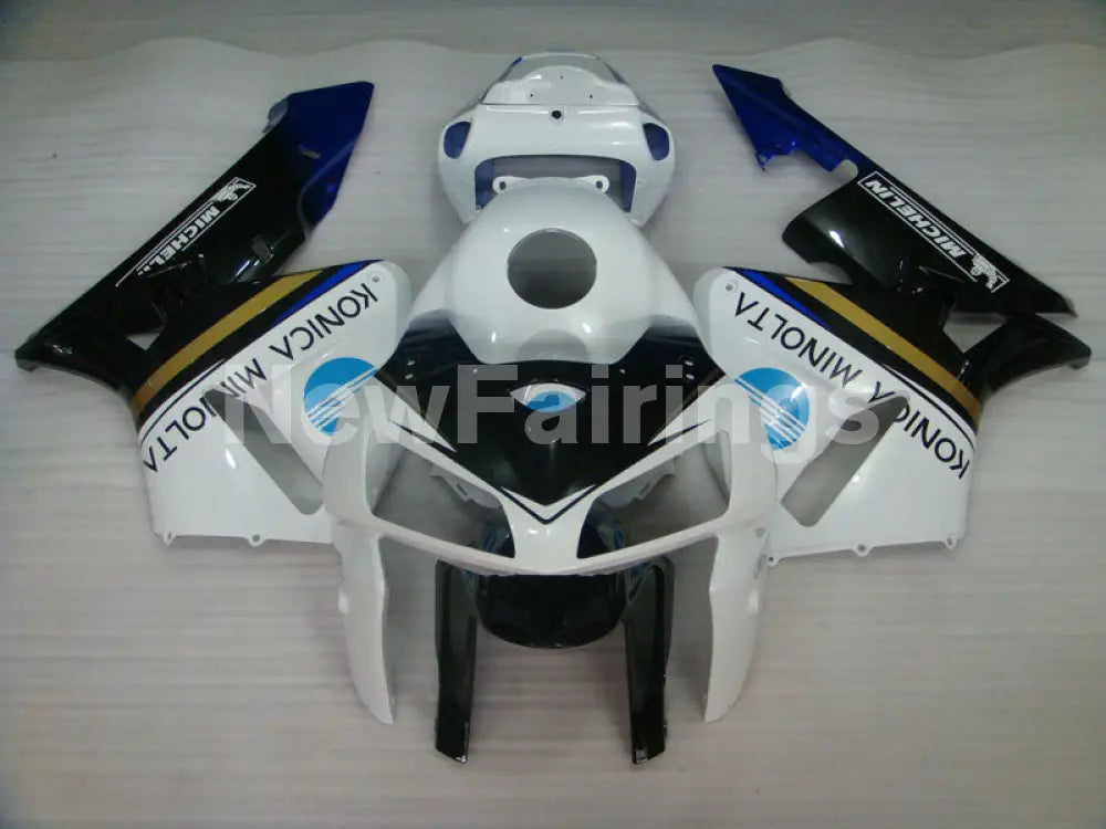 Black and White Blue Konica Minolta - CBR600RR 05-06 Fairing Kit