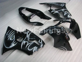 Black and White Flame NINJA ZX 6R 00 02 Fairing Kit