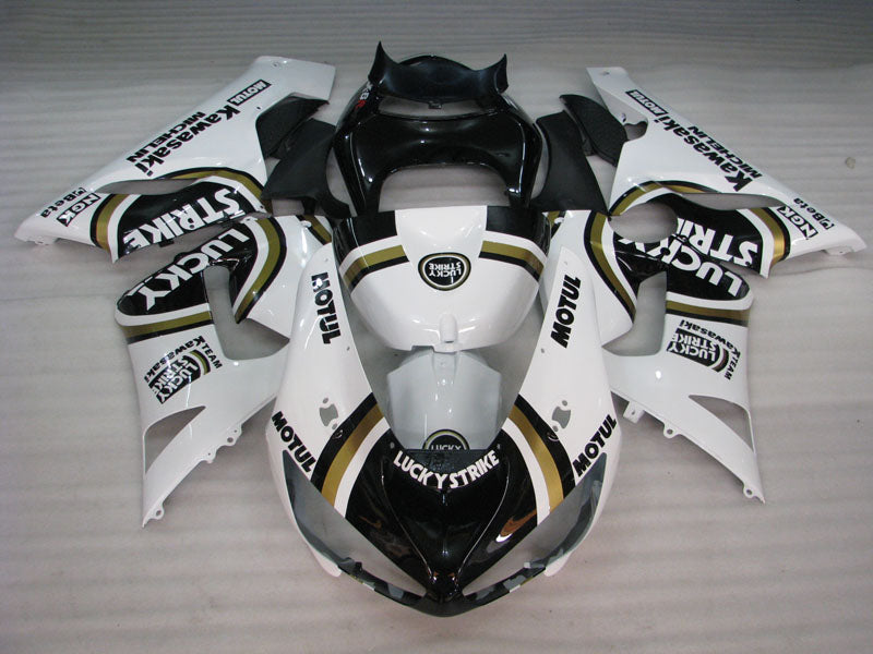 Black and White Lucky Strike - NINJA ZX-6R 05-06 Fairing