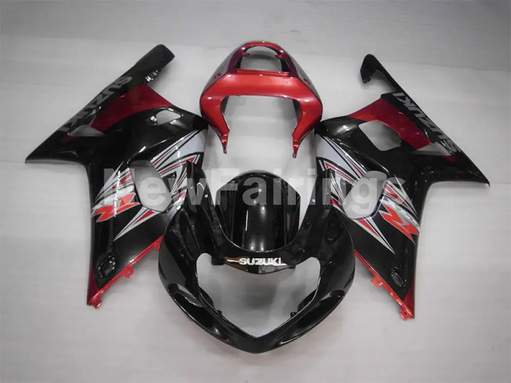 Black and Wine Red Factory Style - GSX-R600 01-03 Fairing Kit