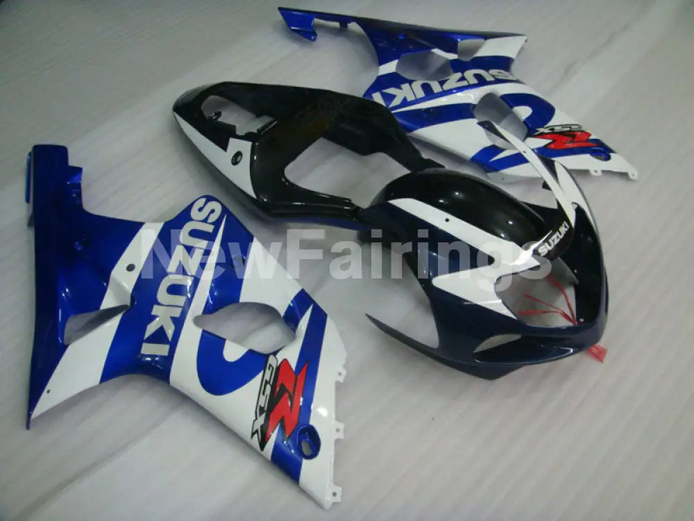 Blue and White Black Factory Style - GSX-R1000 00-02 Fairing Kit