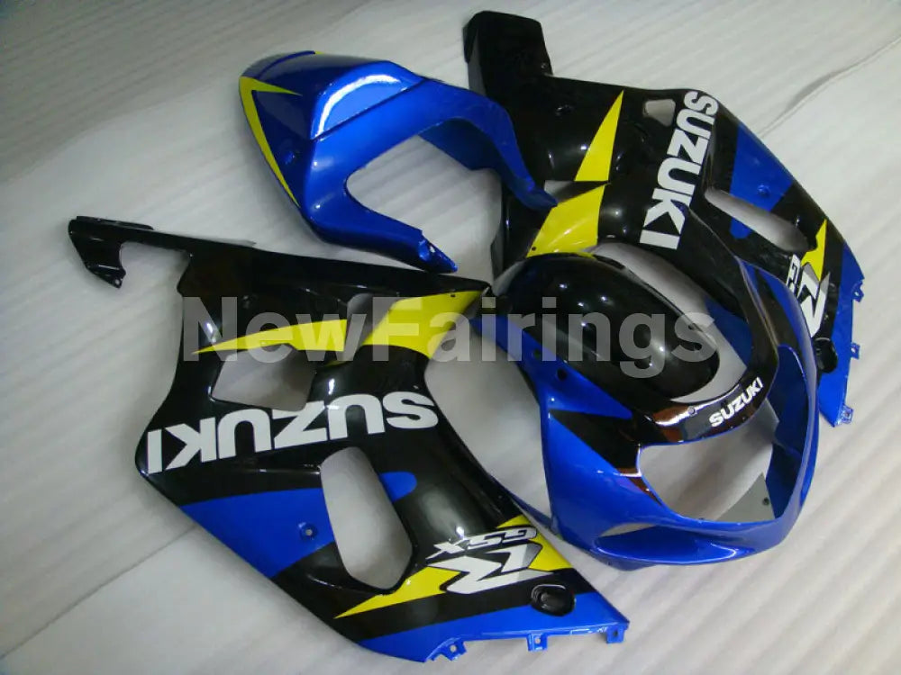 Blue and Yellow Black Factory Style - GSX-R600 01-03 Fairing Kit