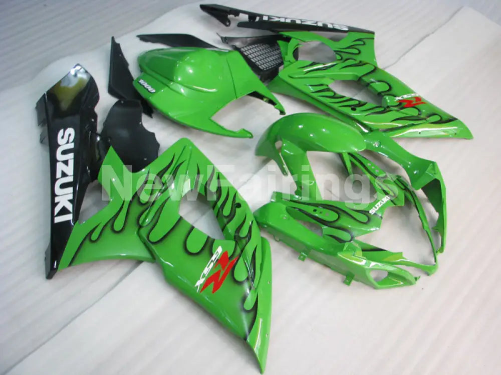 Green and Black Flame - GSX-R1000 05-06 Fairing Kit