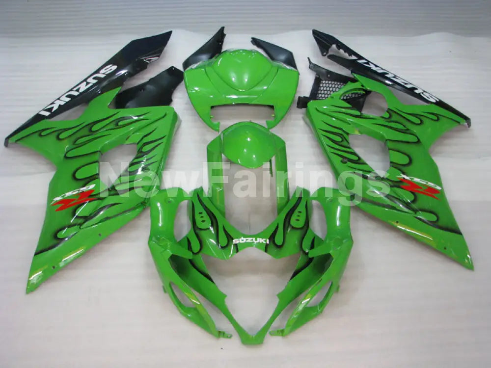 Green and Black Flame - GSX-R1000 05-06 Fairing Kit