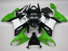 Charger l'image dans le visualiseur de la galerie, Green and Black White Factory Style - NINJA ZX-10R 08-10 Fairing Kit