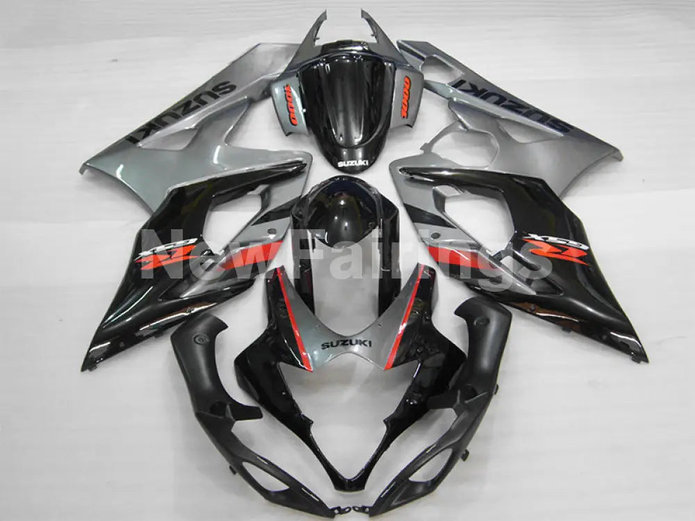 Grey and Black Red Factory Style - GSX-R1000 05-06 Fairing Kit