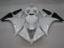 Blanc perle et noir mat sans autocollants - Kit carénage YZF-R1 12-14