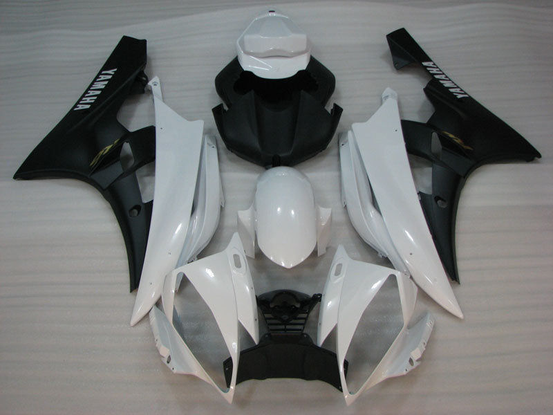 Style d'usine noir mat blanc - Kit carénage YZF-R6 06-07