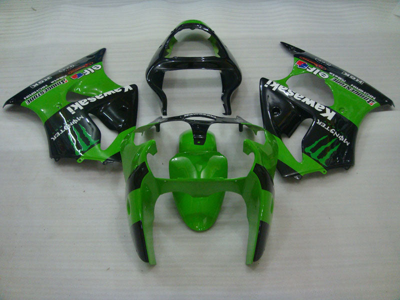 Kit de carénage Monster vert et noir - NINJA ZX-6R 00-02