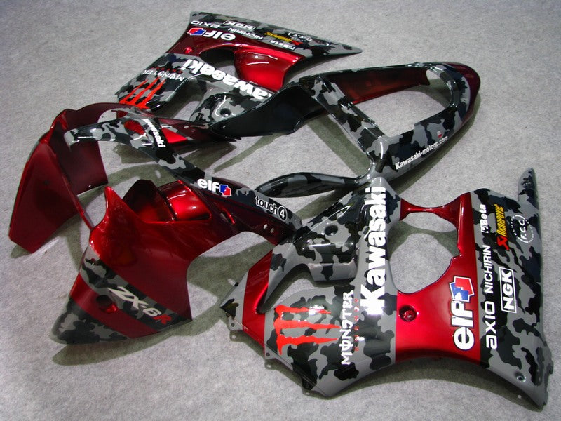 Kit de carénage Monster gris et rouge - NINJA ZX-6R 00-02