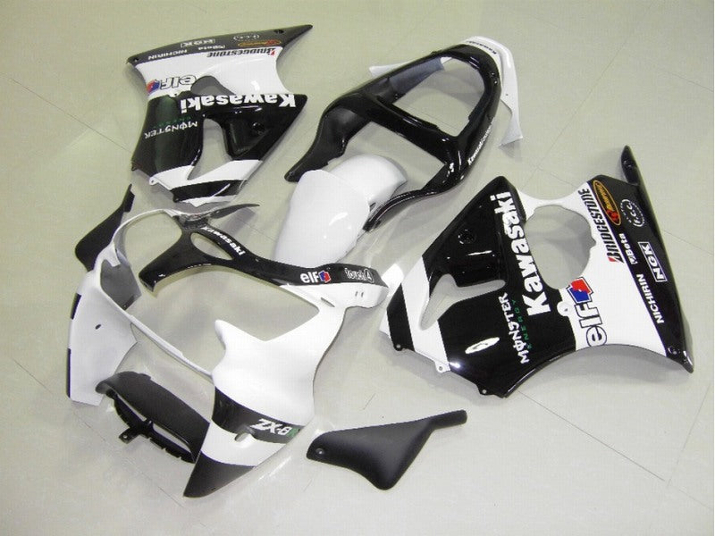 Kit de carénage Monster noir et blanc - NINJA ZX-6R 00-02
