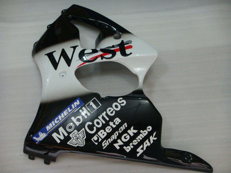 Kit de carénage pour NINJA ZX-6R 00-02 - Noir et Blanc West