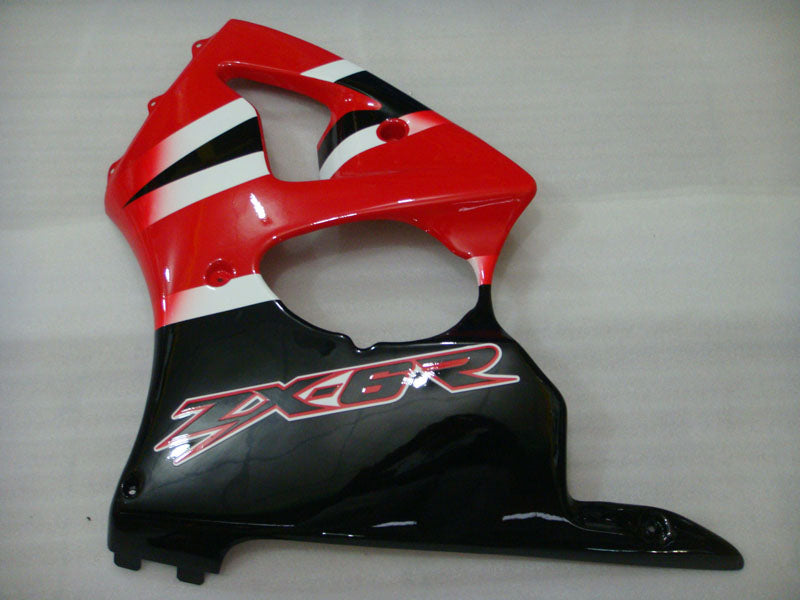 Kit de carénage rouge et noir style usine - NINJA ZX-6R 00-02