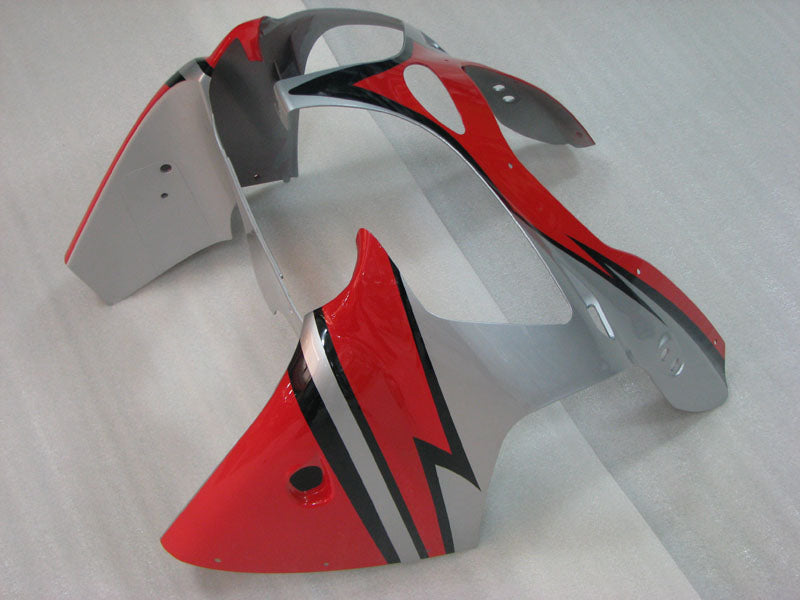 Kit de carénage rouge et argent style usine - NINJA ZX-6R 00-02