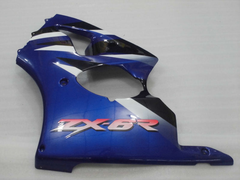Kit de carénage bleu et noir style usine - NINJA ZX-6R 00-02