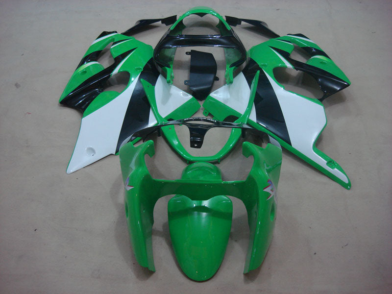 Kit de carénage vert et noir style usine - NINJA ZX-6R 00-02