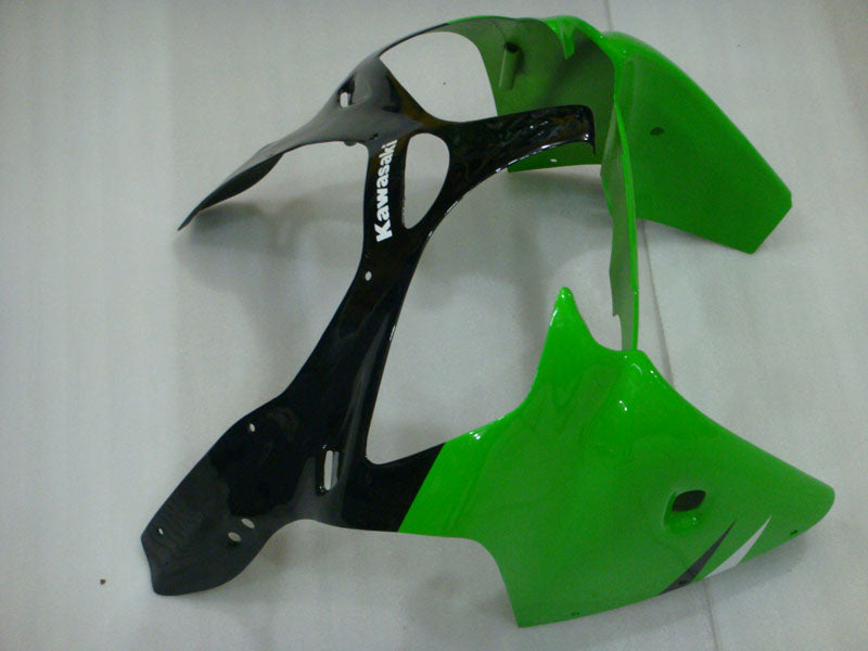 Kit de carénage vert et noir style usine - NINJA ZX-6R 00-02