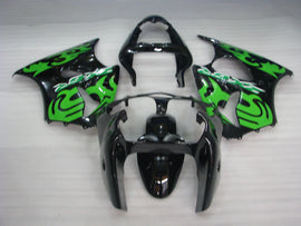 Kit de carénage noir et vert style usine - NINJA ZX-6R 00-02