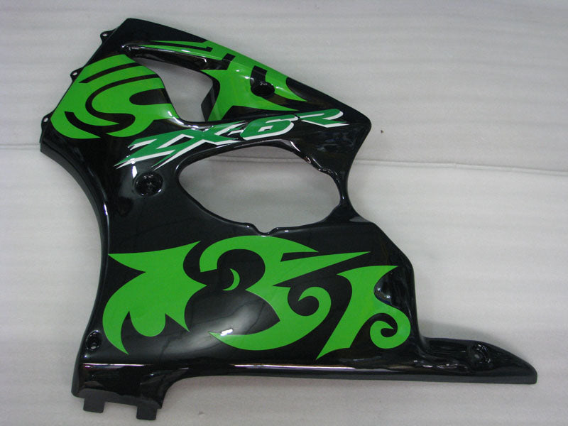 Kit de carénage noir et vert style usine - NINJA ZX-6R 00-02