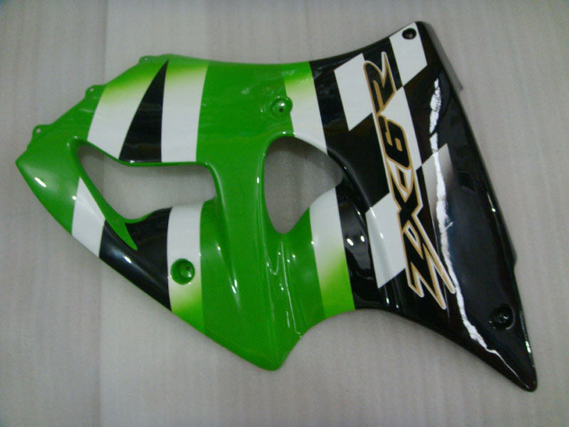 Kit de carénage noir et vert style usine - NINJA ZX-6R 00-02