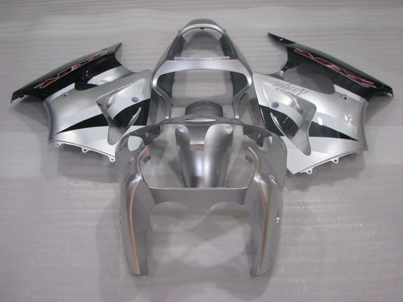 Kit de carénage argent et noir style usine - NINJA ZX-6R 00-02