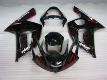 Charger l&#39;image dans la galerie, Black and Red Flame - NINJA ZX-6R 03-04 Fairing Kit