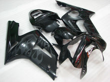 Charger l&#39;image dans la galerie, Black and Grey Flame - NINJA ZX-6R 03-04 Fairing Kit
