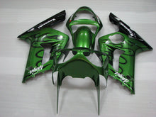 Charger l&#39;image dans la galerie, Green and Black Flame - NINJA ZX-6R 03-04 Fairing Kit
