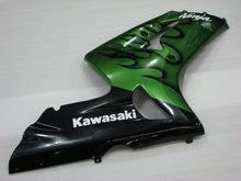 Charger l&#39;image dans la galerie, Green and Black Flame - NINJA ZX-6R 03-04 Fairing Kit