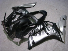 Charger l&#39;image dans la galerie, Black and Silver Flame - NINJA ZX-6R 03-04 Fairing Kit
