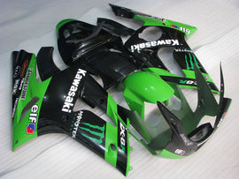 Kit de carénage Monster vert et noir - NINJA ZX-6R 03-04