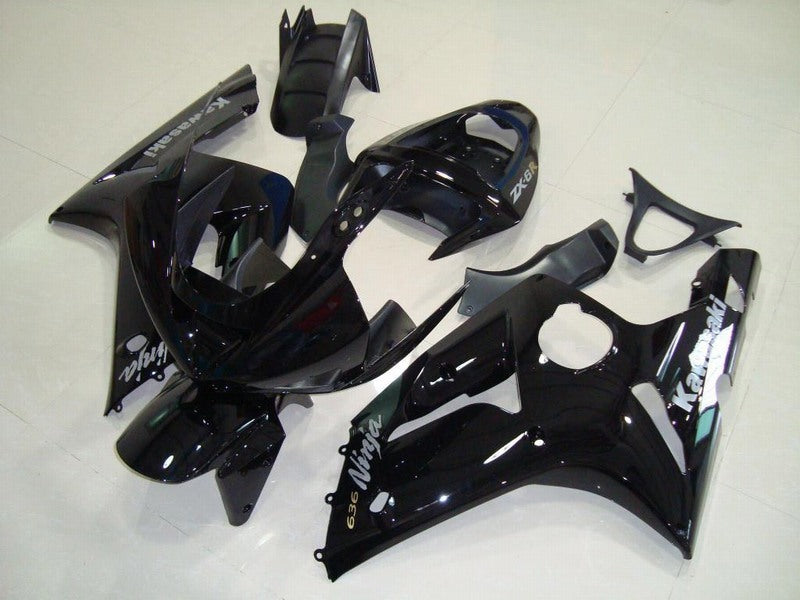 Kit de carénage noir brillant style usine - NINJA ZX-6R 03-04