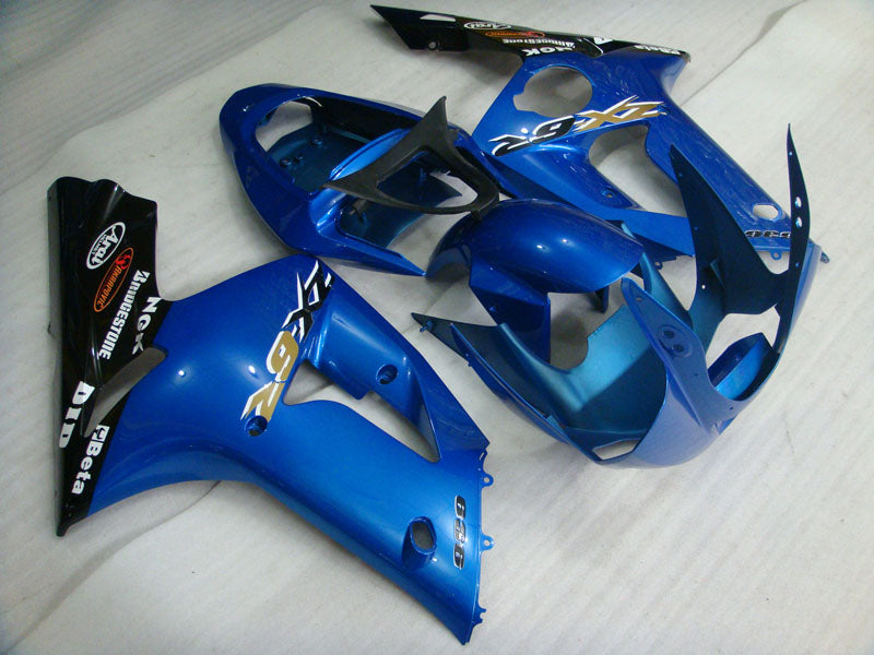Kit de carénage bleu et noir style usine - NINJA ZX-6R 03-04